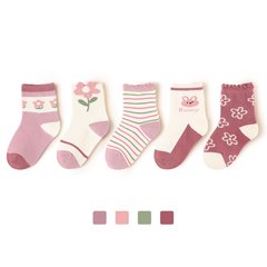 Шкарпетки комплект 5 пар FLOWER, рожеві, S 12-15 см