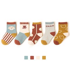 Шкарпетки комплект 5 пар MISHKA, коричневі, S 12-15 см