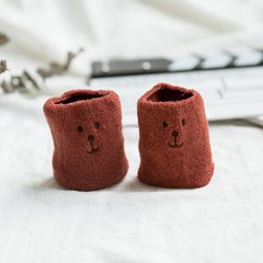 Шкарпетки махрові BEAR цегляно-червоні, червоні, S 12-15 см