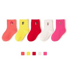 Шкарпетки комплект 5 пар Принцеса вишивка, різнокольорові, S 12-15 см