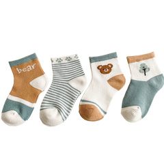 Шкарпетки комплект 4 ПАРИ BEAR, різнокольорові, M 15-18 см