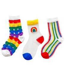 Шкарпетки комплект 3 ПАРИ Rainbow, різнокольорові, M 15-18 см