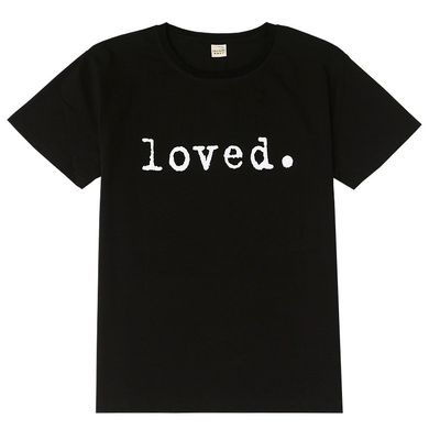 Футболка детская черная Loved, чорні, 130 см