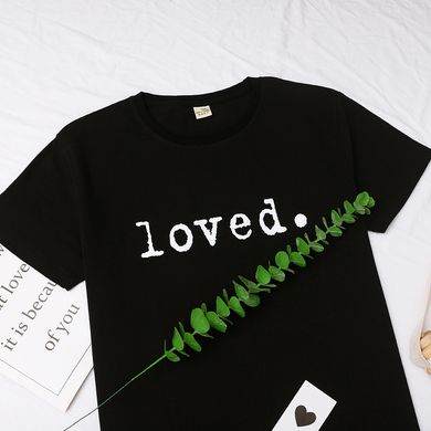 Футболка детская черная Loved, чорні, 100 см